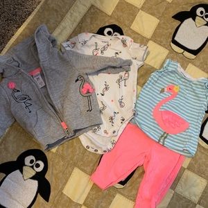 Carters baby girl Flamingo outfit